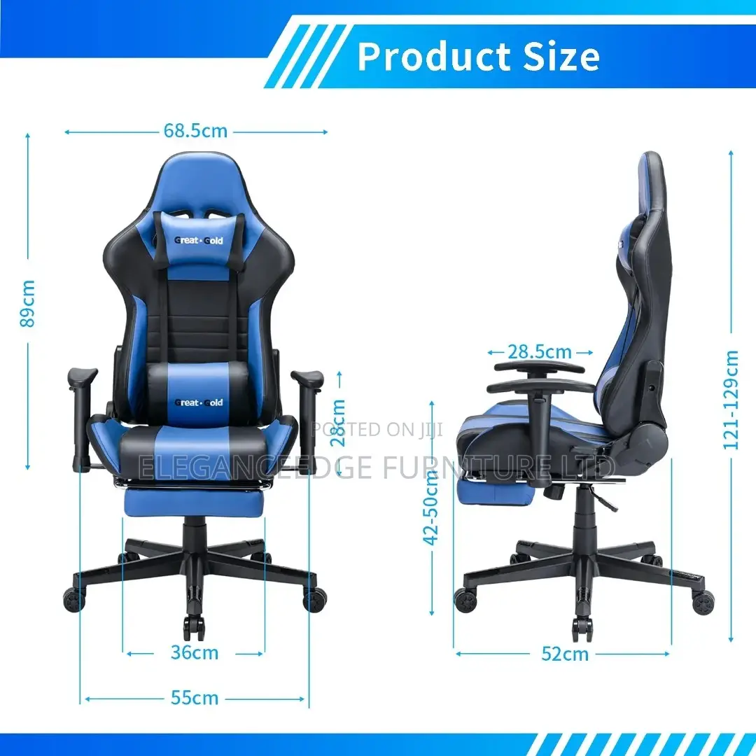 Black and Blue Ergonomic Gaming Chair