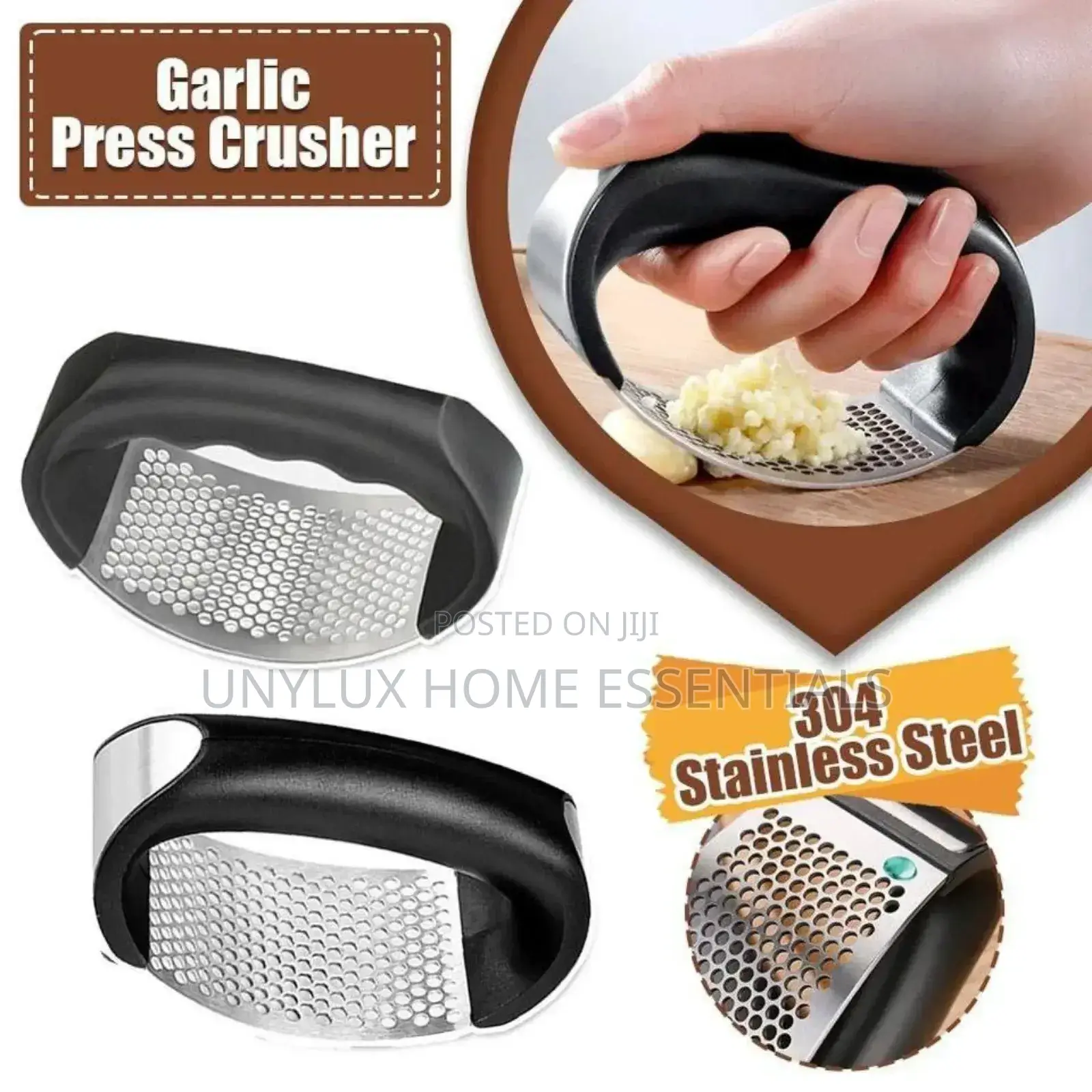 Stainless Steel Garlic Crusher