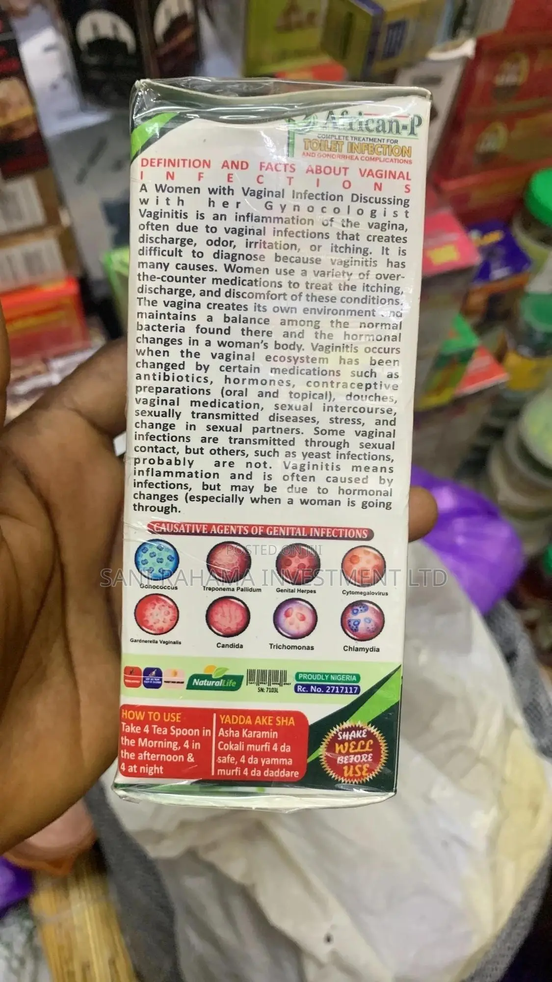 Aprican P. ( for Toilet Infection ).