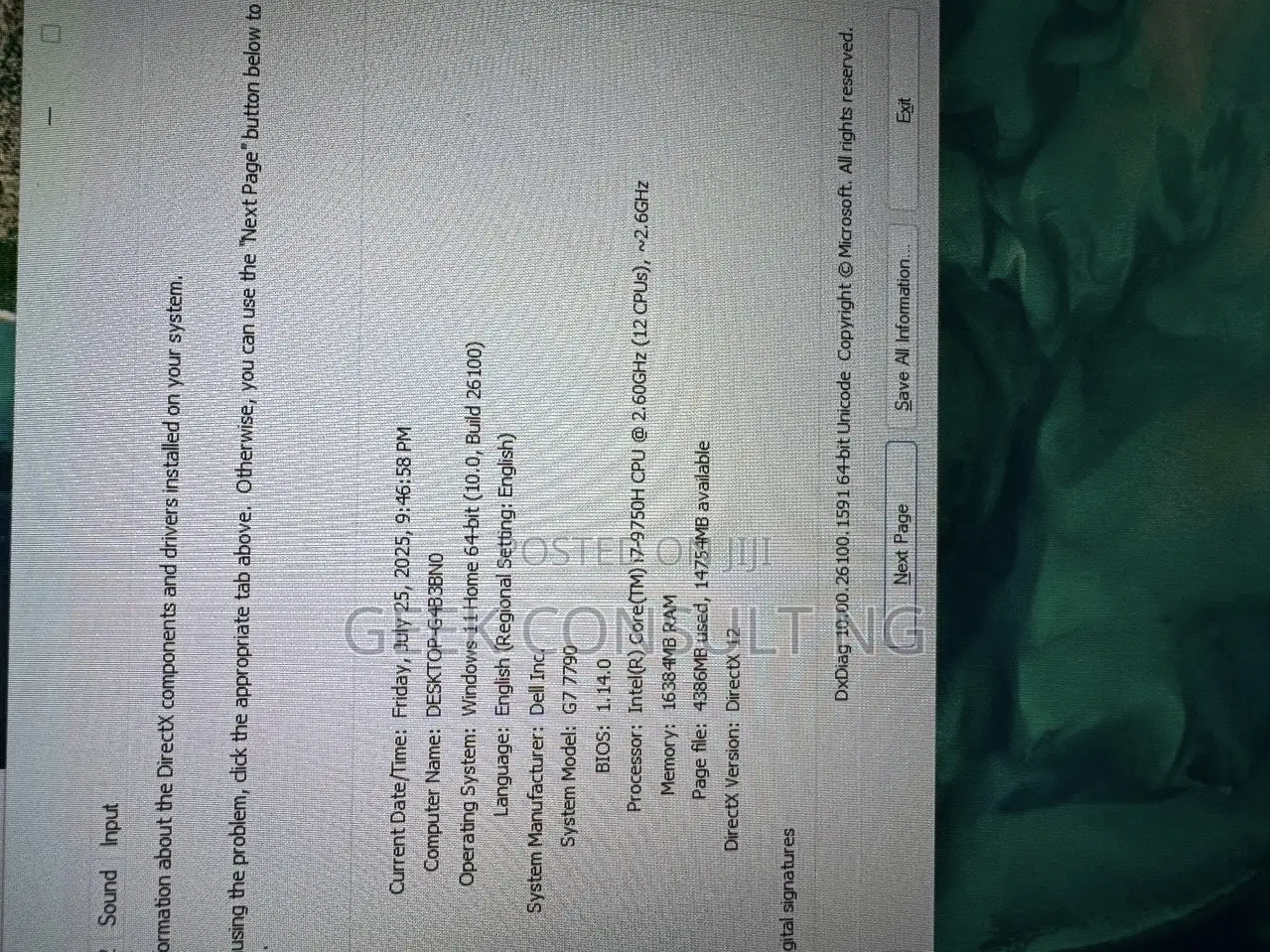 Laptop Dell G7 17 7000 16GB Intel Core i7 SSD 512GB