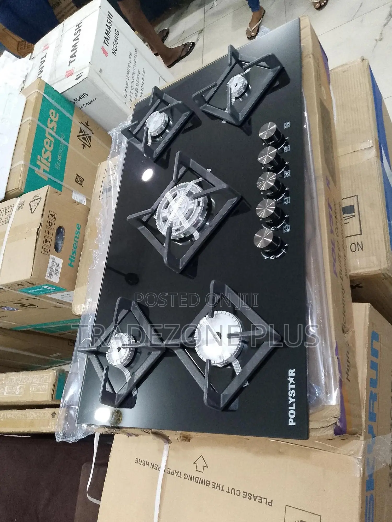 Polystar Crystal Top 5-Burner Gas Hob