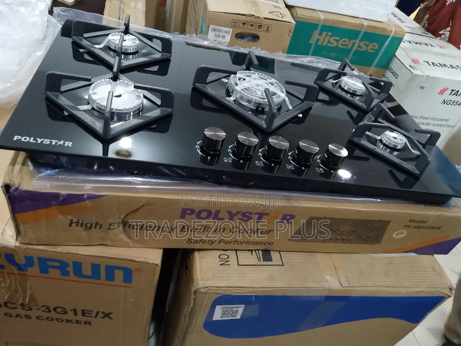 Polystar Glass Top 5-Burner Gas Hob