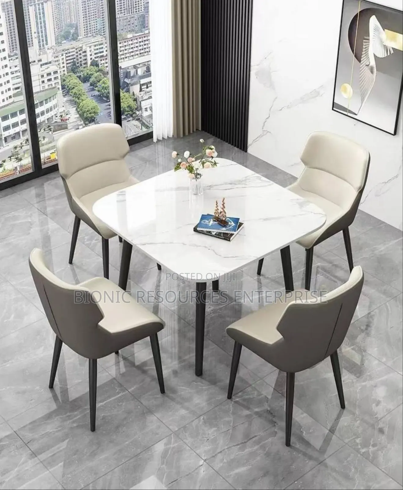 High Quality 4 Seater Marble Dining Set
