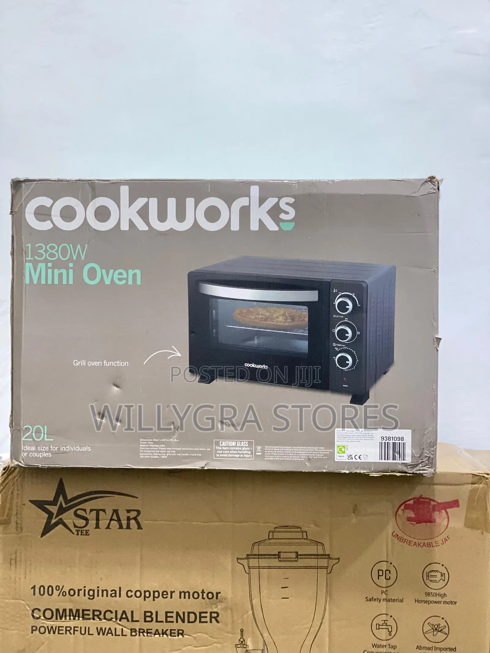 Cookworks Mini Oven 1380w 20l Variable Temperature Control Heavy