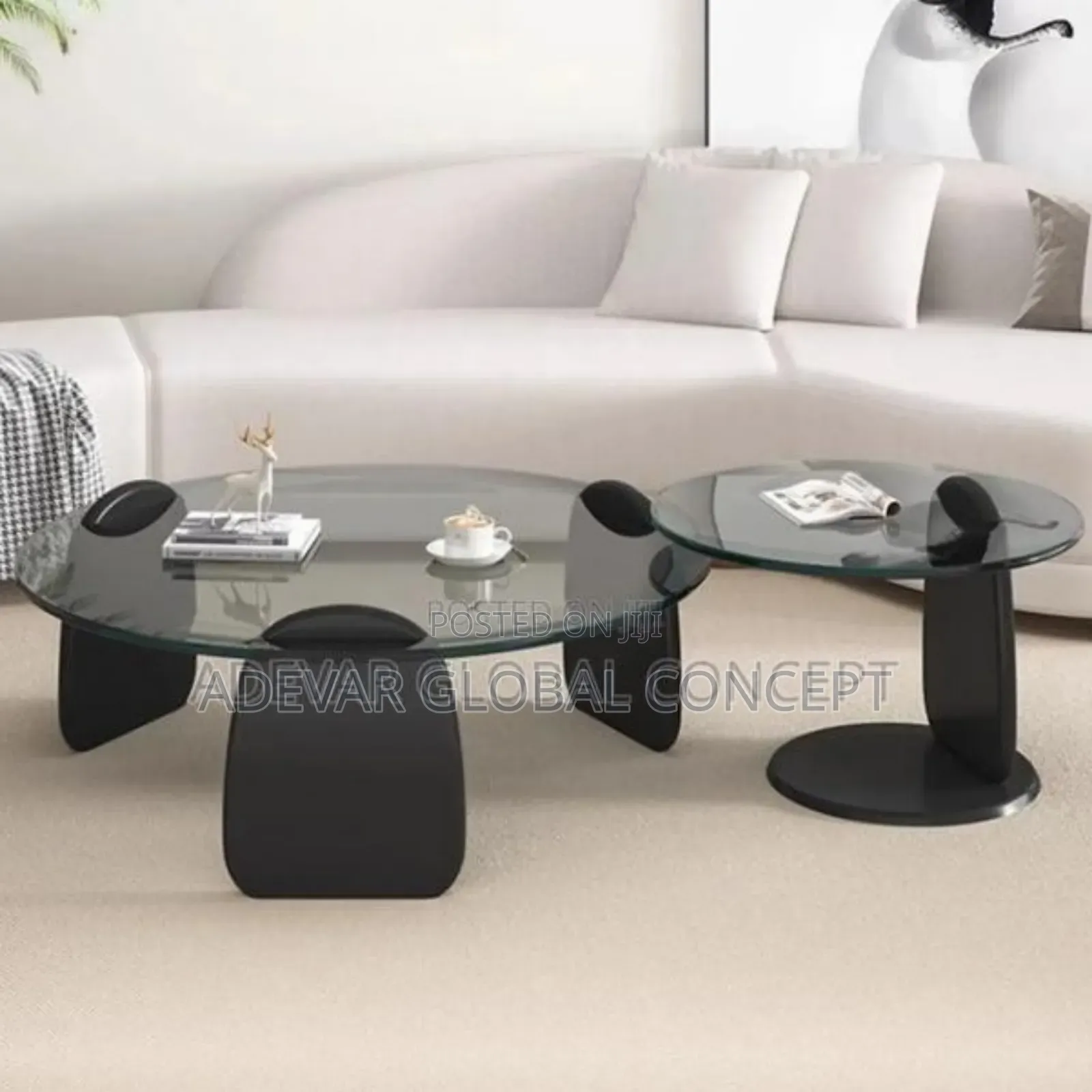 2 In 1 Nordic Round Center Table Glass Aesthetic Furniture Tables