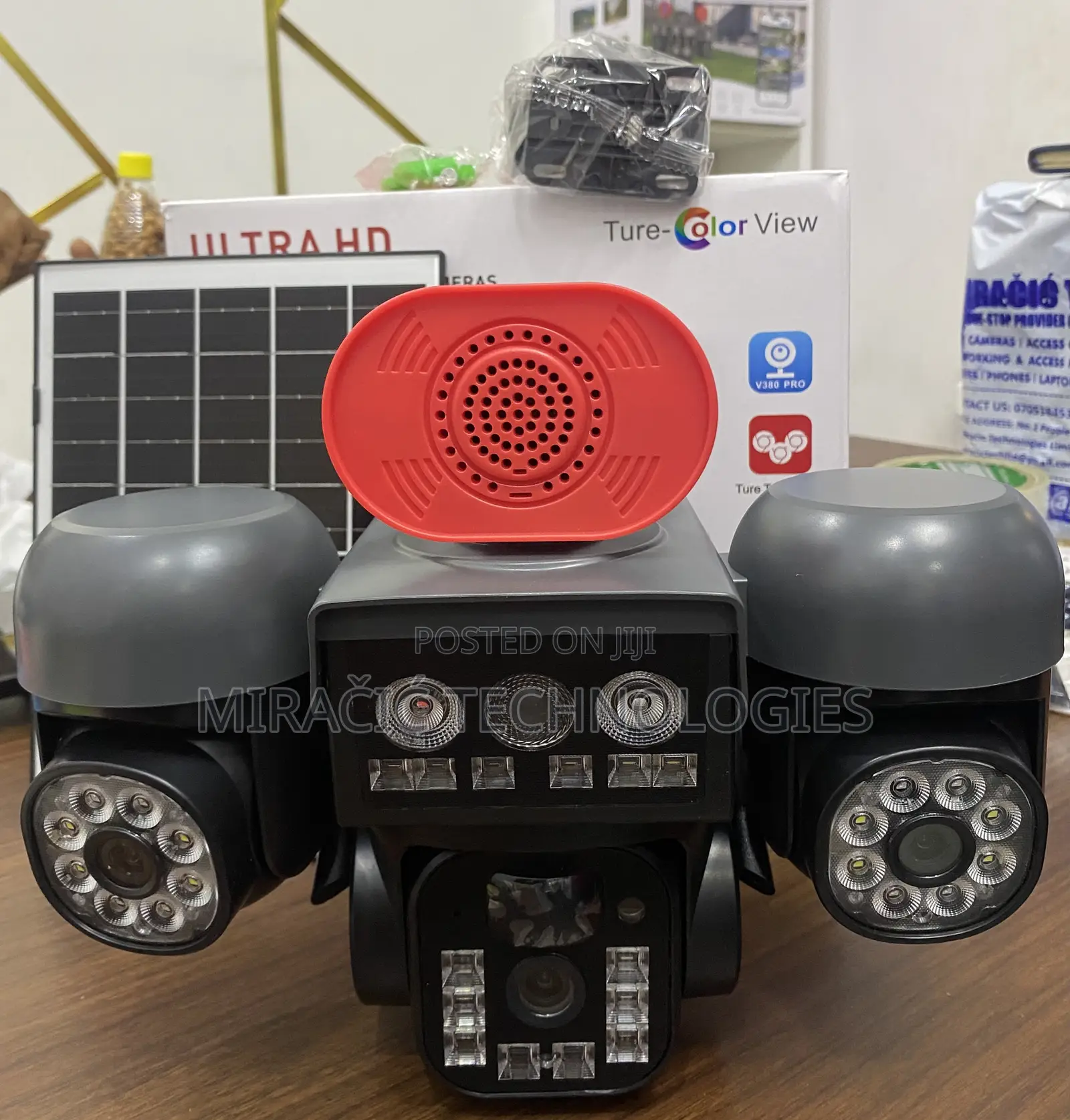 3 Lens PTZ V380pro Solar Camera