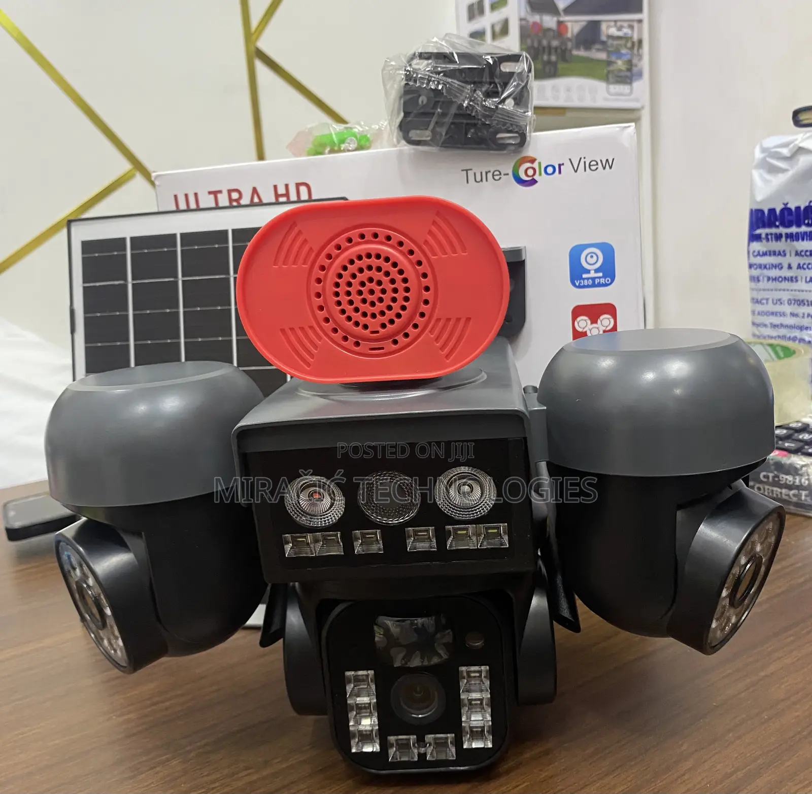 3 Lens PTZ V380pro Solar Camera