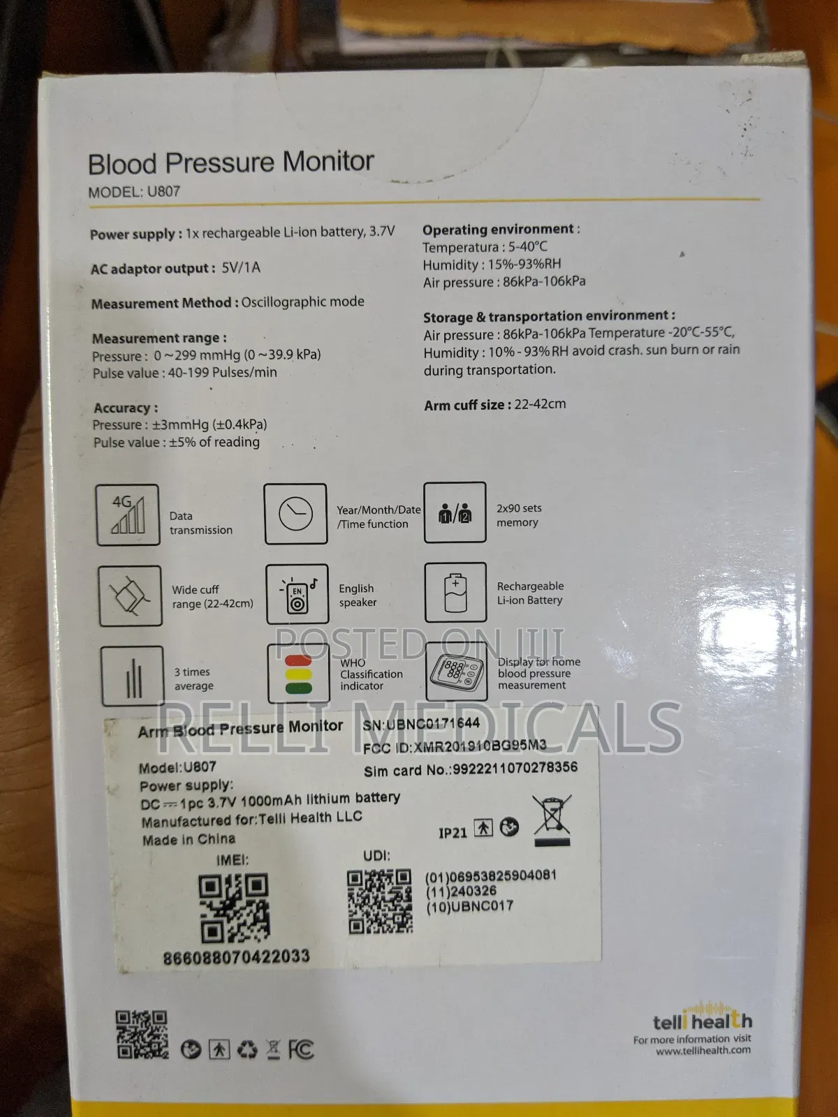 Rechargeable Digital Blood Pressure Monitor
