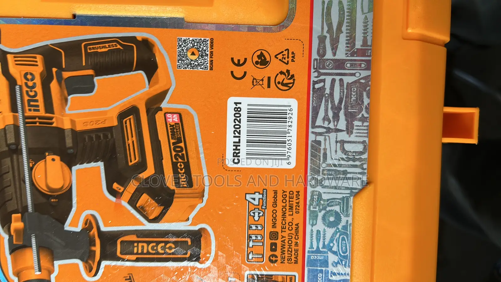 Ingco 20v Cordless Rotary Hammer Crhli202081