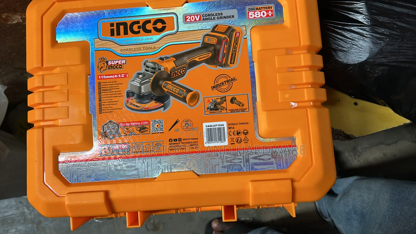 Ingco 20v Cordless Angle Grinder 115mm, 1000w Cagli271532