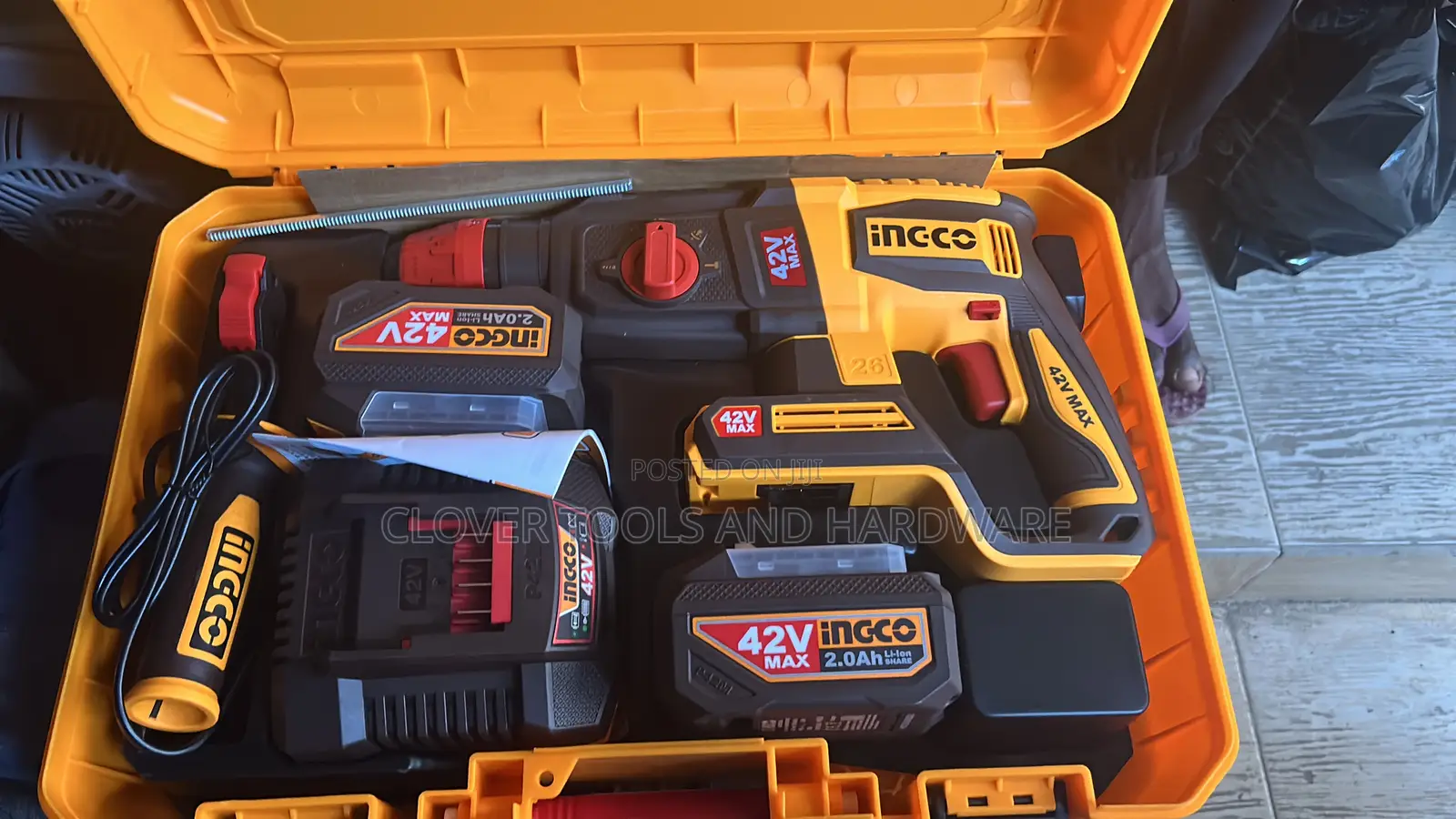 Ingco 42v Brushless Cordless Rotary Hammer Drill Kit Crhli422682