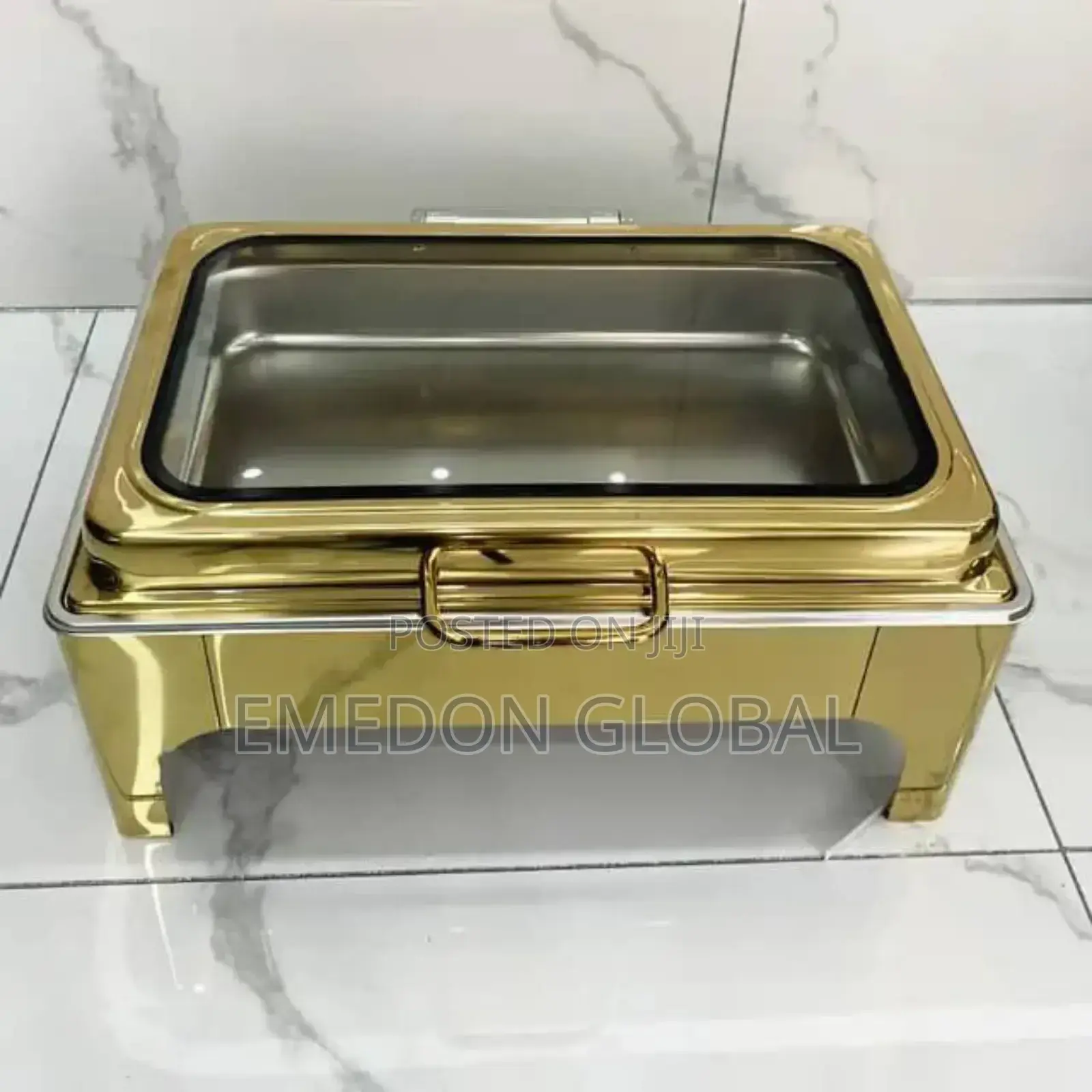 Quality Stainless Steel Gold Spring Top Chafing Dish