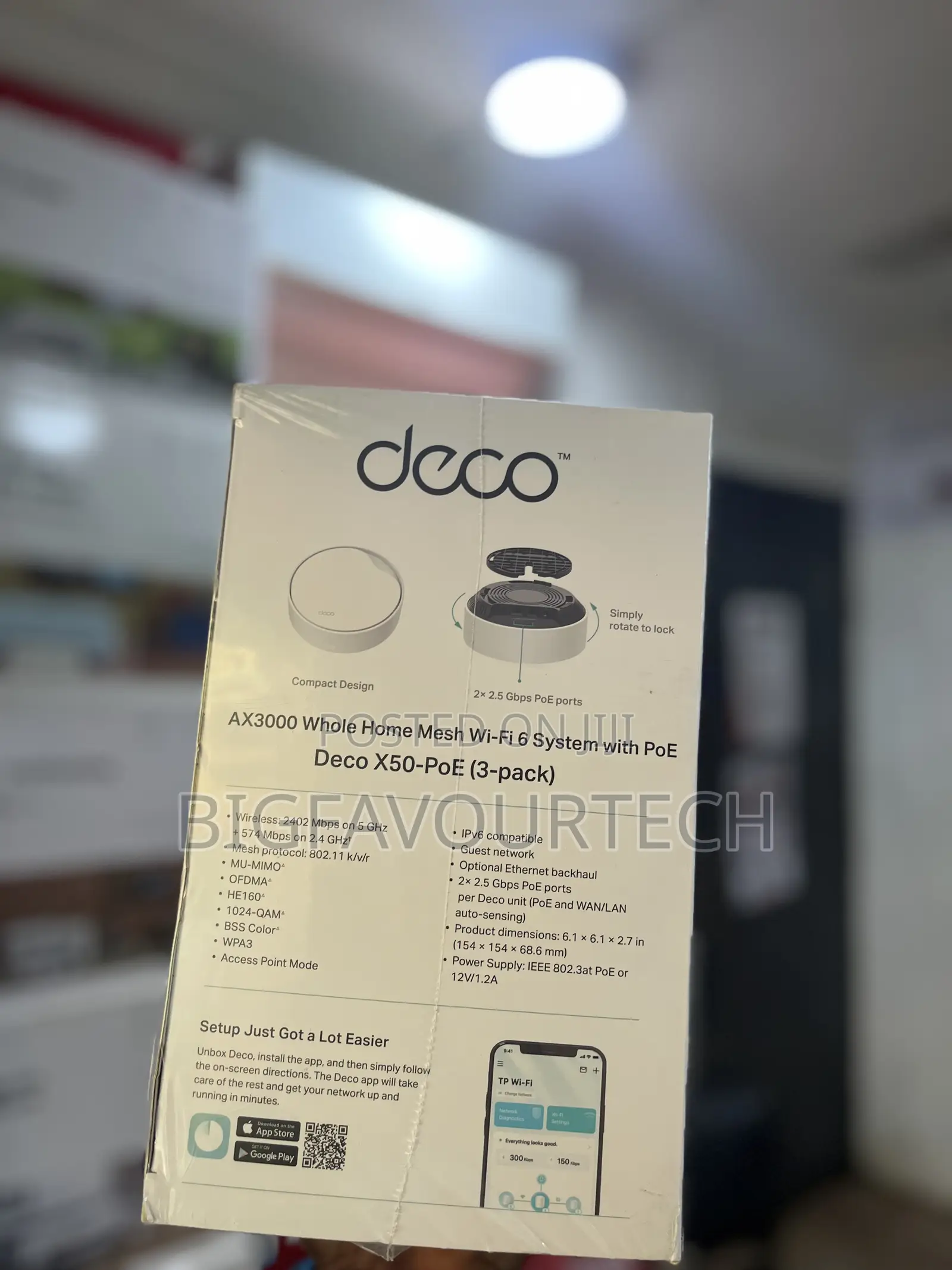 Deco X50-Poe Ax3000 Whole Home Mesh Wifi 6 System With Poe