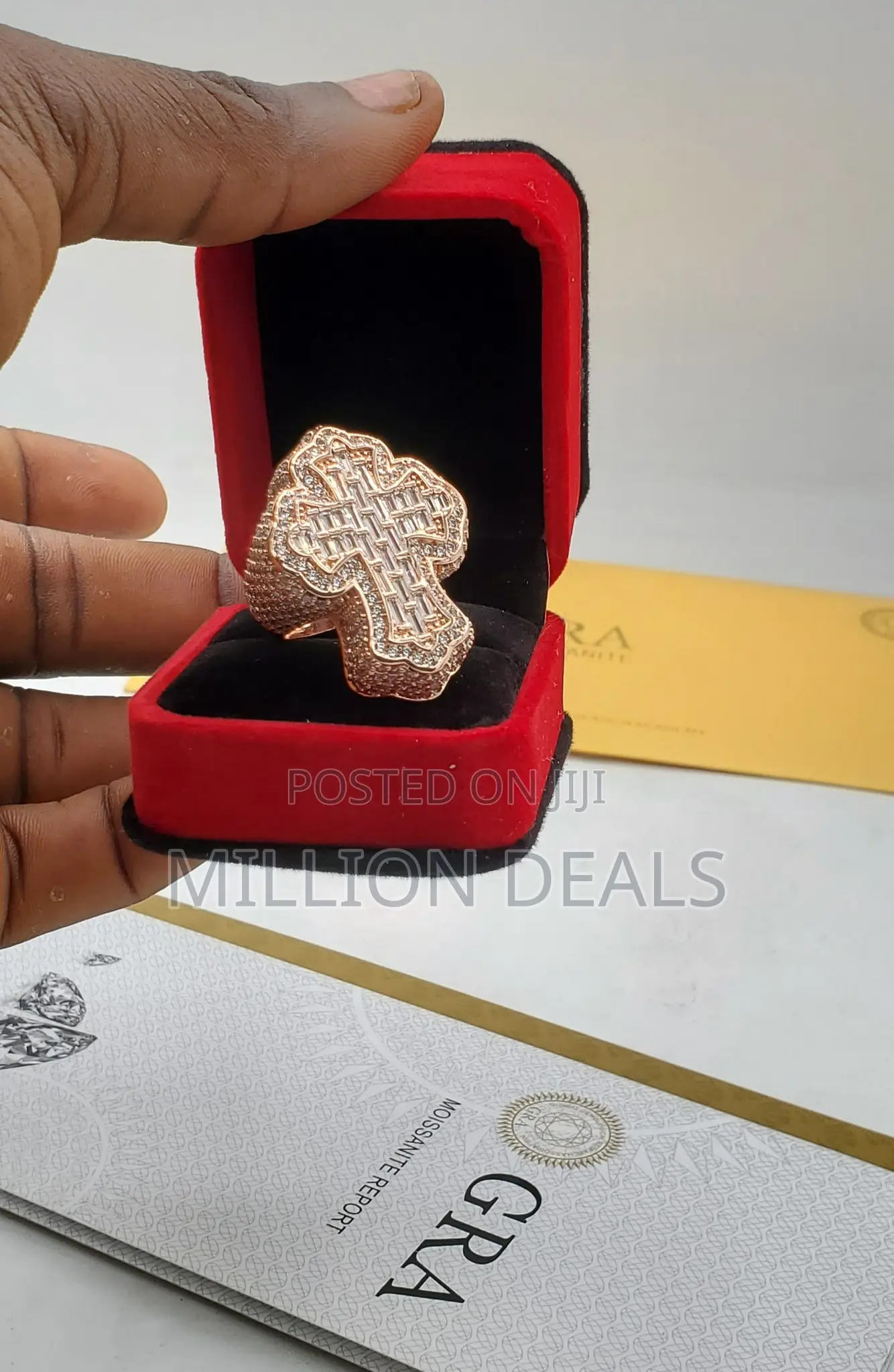 Rose Gold Moissanite Men's Ring
