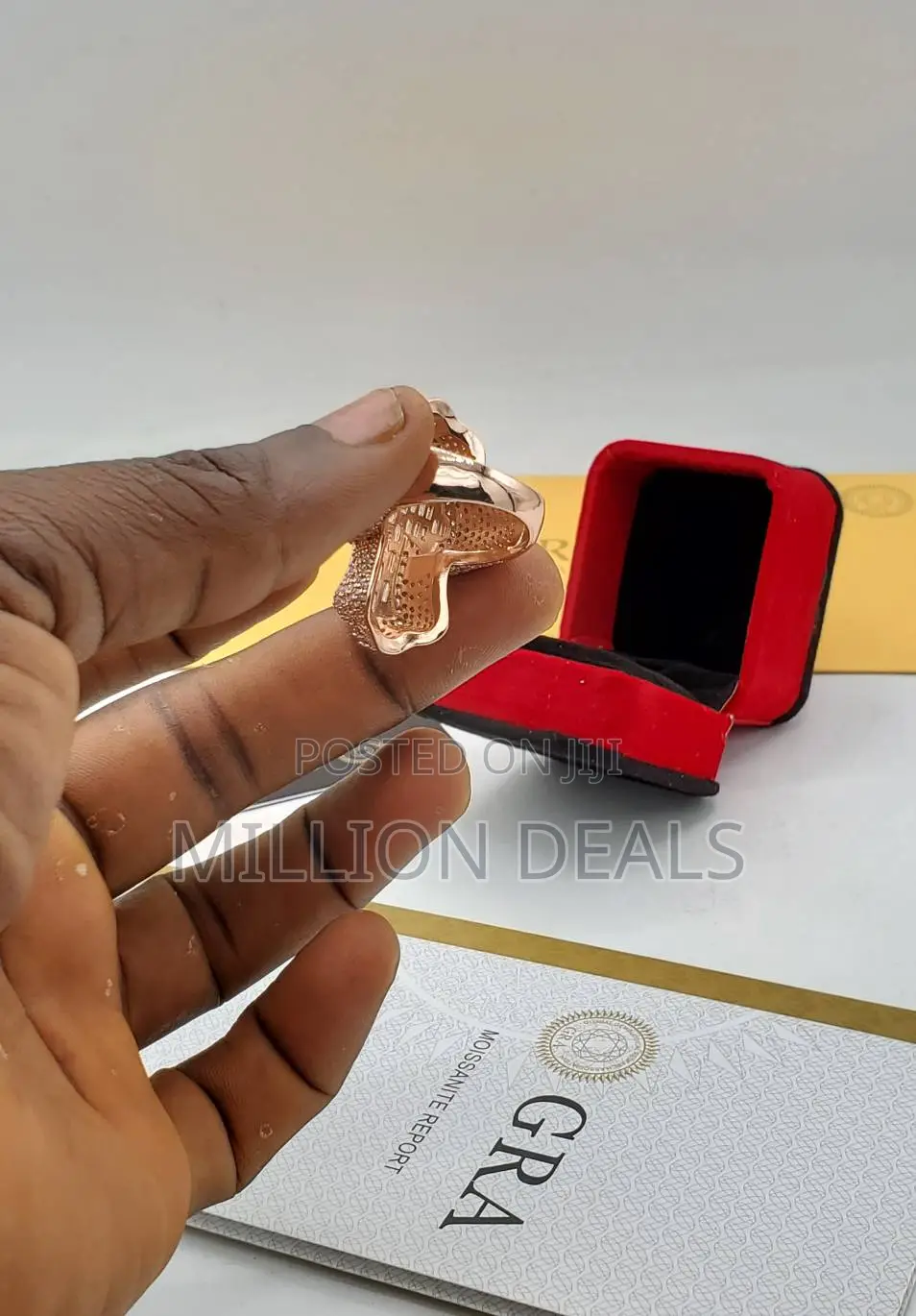 Rose Gold Moissanite Men's Ring