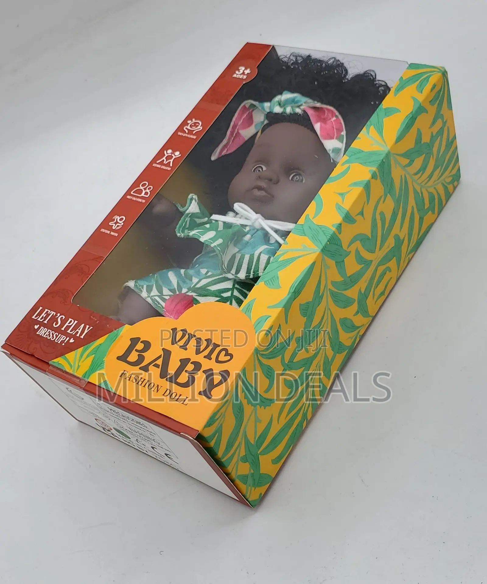 Realistic Black Africa Silicone Girl Child Doll Toy Ages 3+