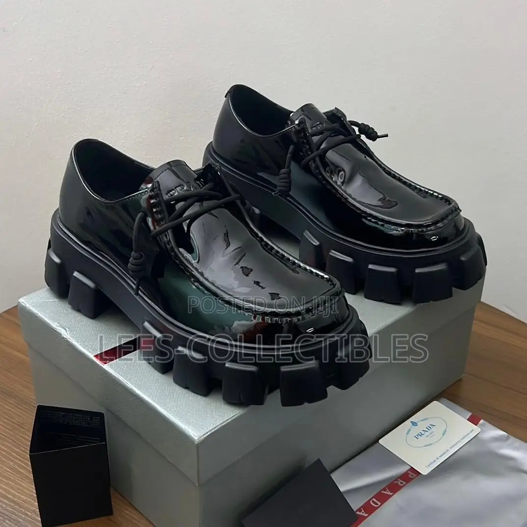 Top Leather Prada Unisex Boot