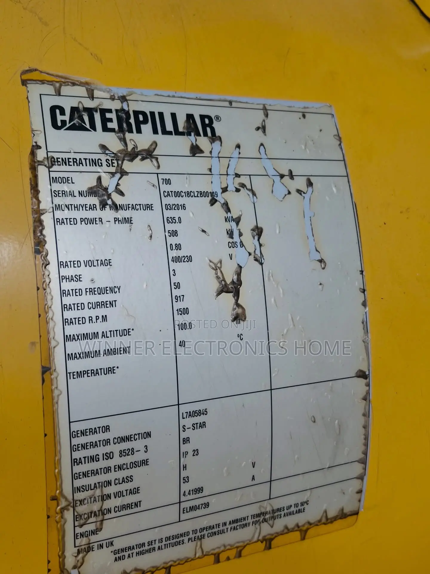 Caterpillar C18, 650kva. Top Grade Cat Soundproof Used Generator