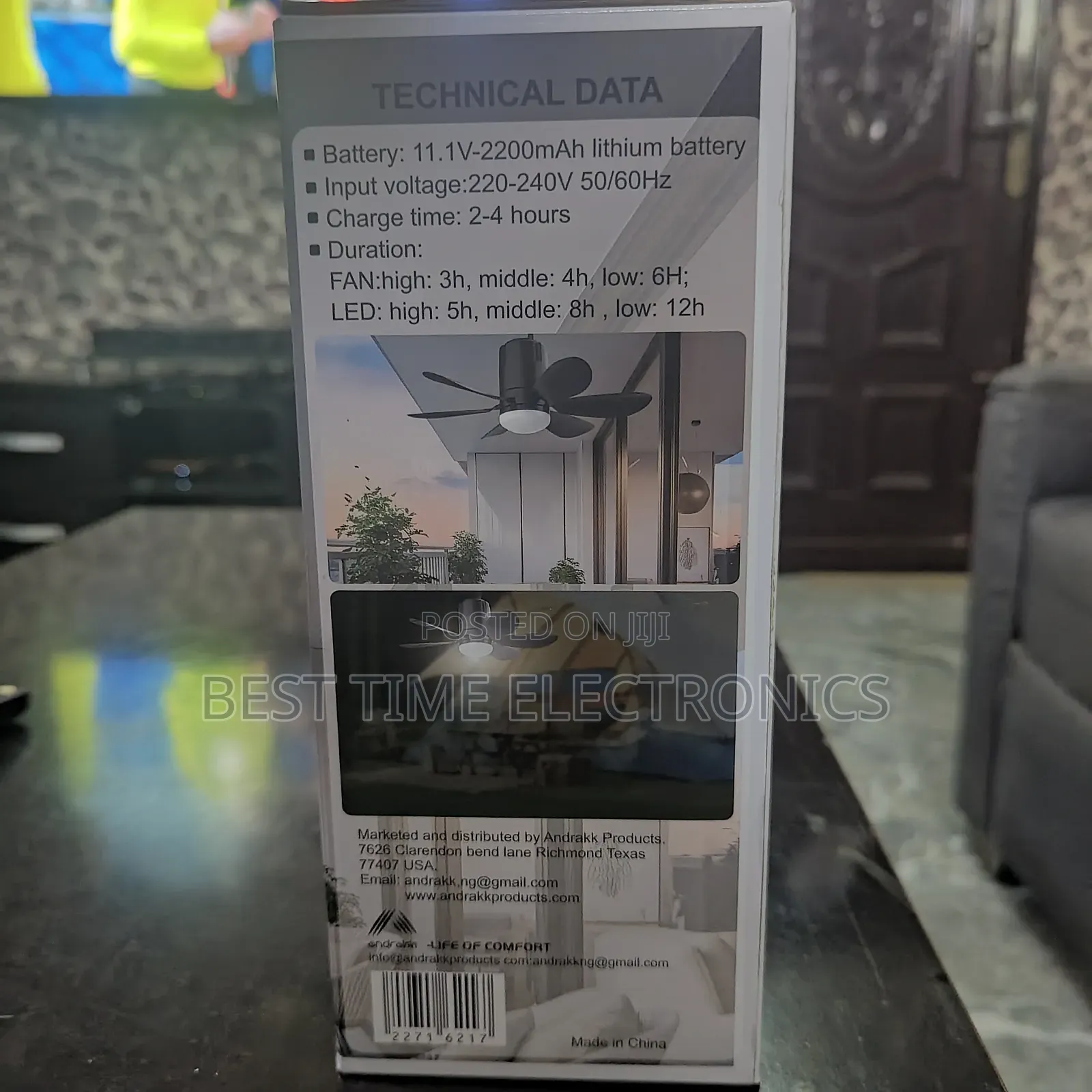 Andrakk Ac/Dc Rechargeable Ceiling Fan