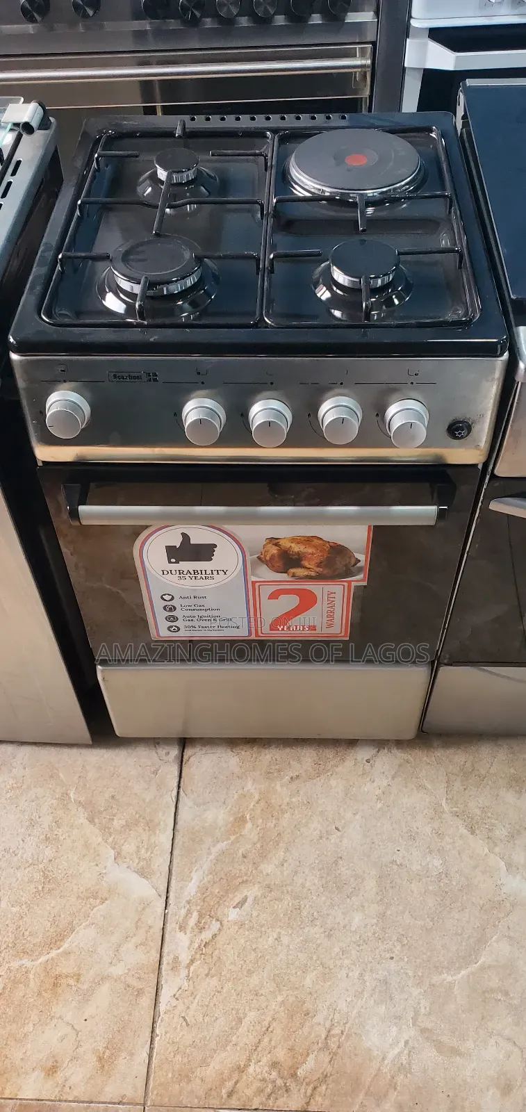 50by50 Cm Standard Tokunbo Gas Cooker With 3 Burners Gas 1 Electric