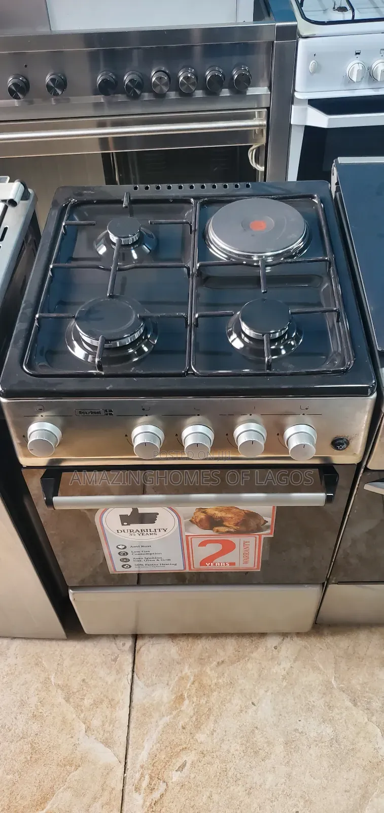 50by50 Cm Standard Tokunbo Gas Cooker With 3 Burners Gas 1 Electric