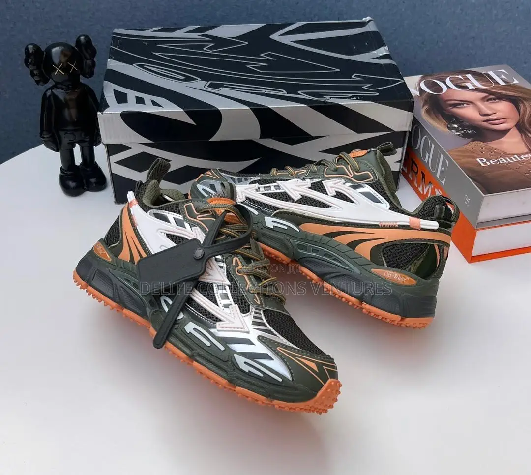 *Off White Ow Be Right Back Green Orange Sneaks*