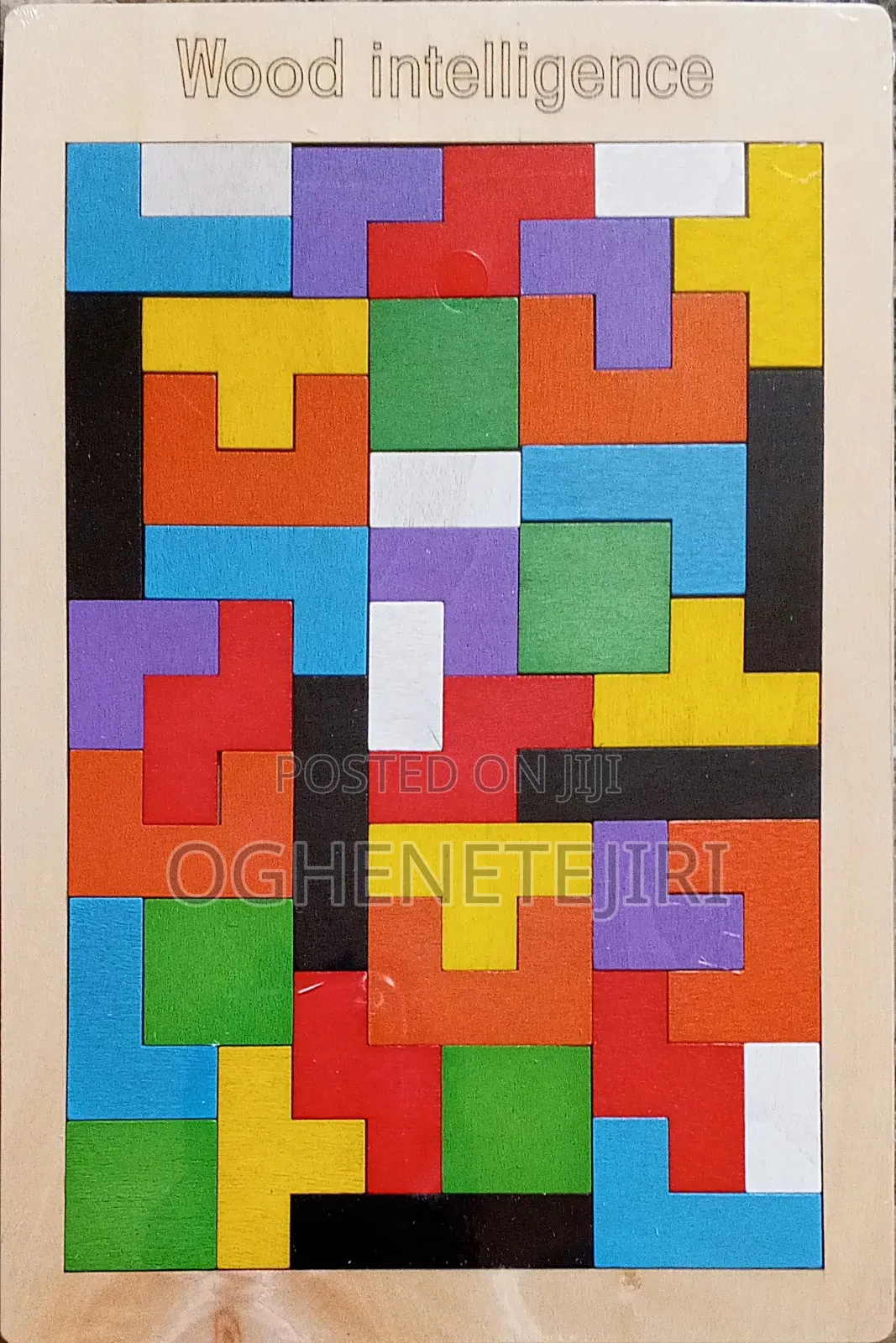 Wooden Tetris Game – Brain-Building Puzzle for Kids Adults 