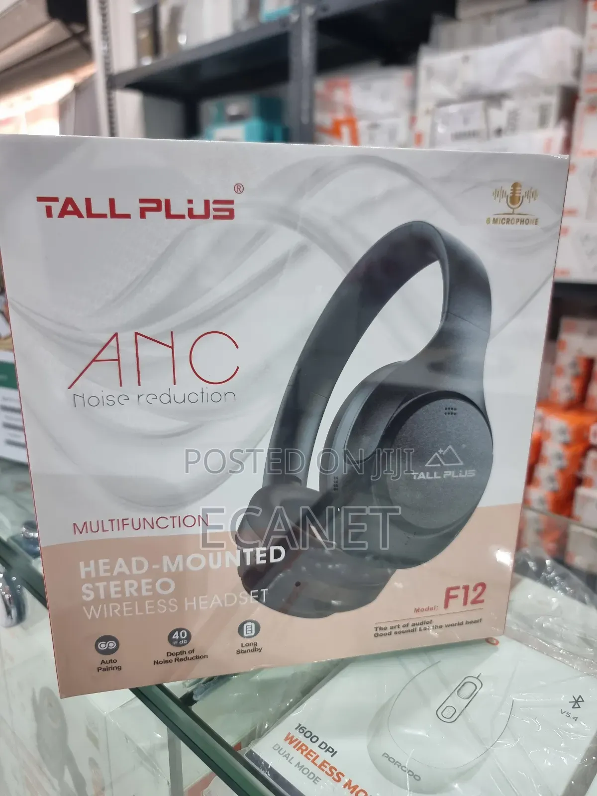 All Plus F12 Stereo Wireless Headphone With Active Noise Cancellation