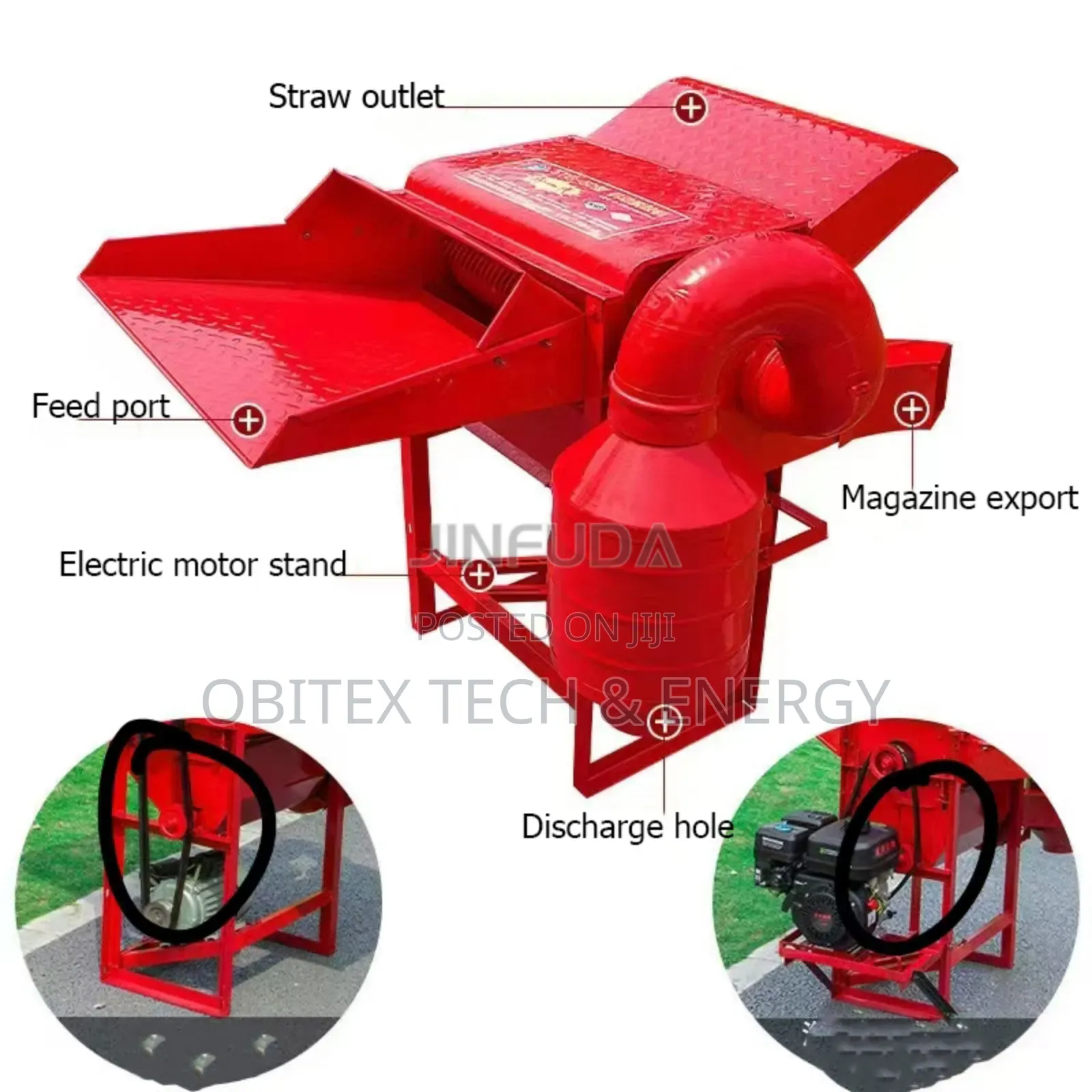 Powerful Multipurpose Rice Thresher Maize Sheller – 500kg/Hr 