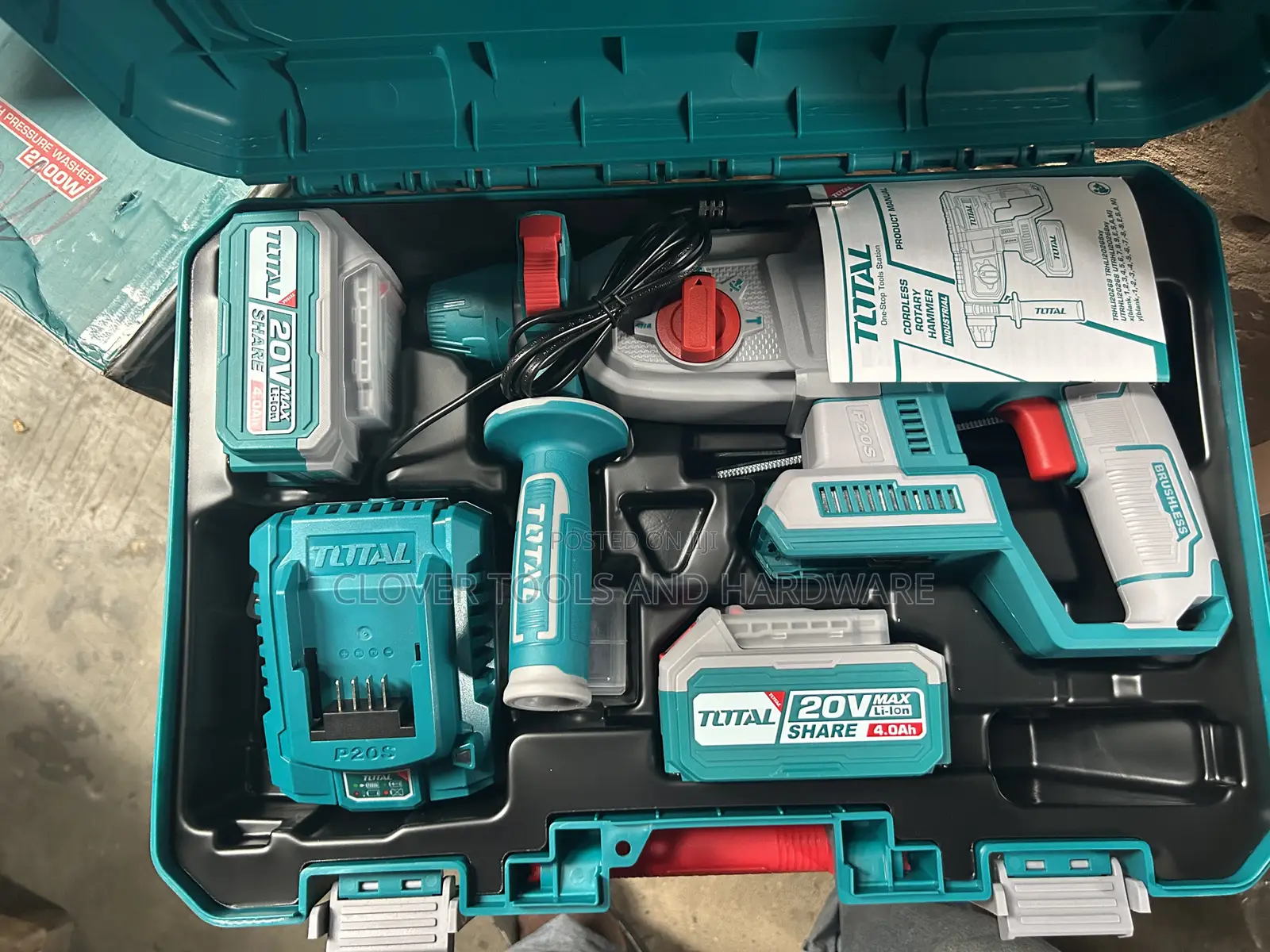 Total Trhli202682 Cordless Rotary Hammer 26mm 20v