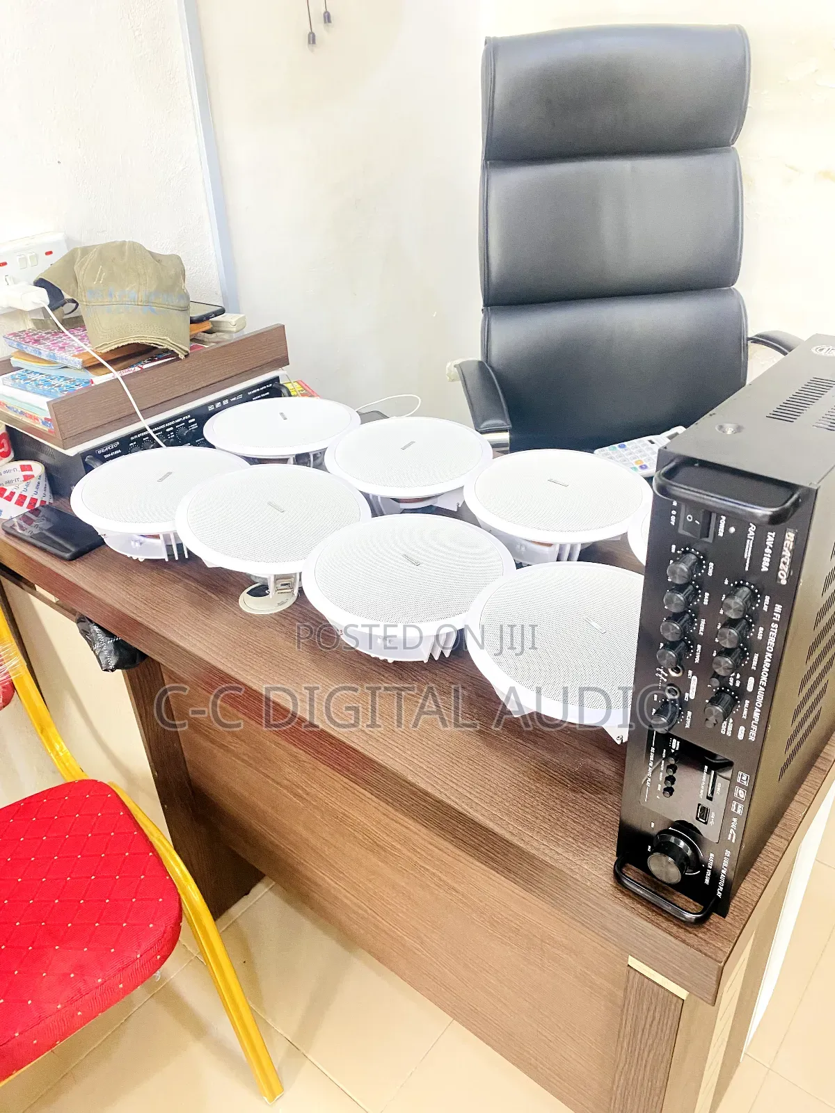 8 50watt Ceiling Speakers and Amplifier