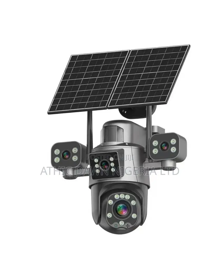 Real 4lens Solar CCTV Camera With 2 Panels
