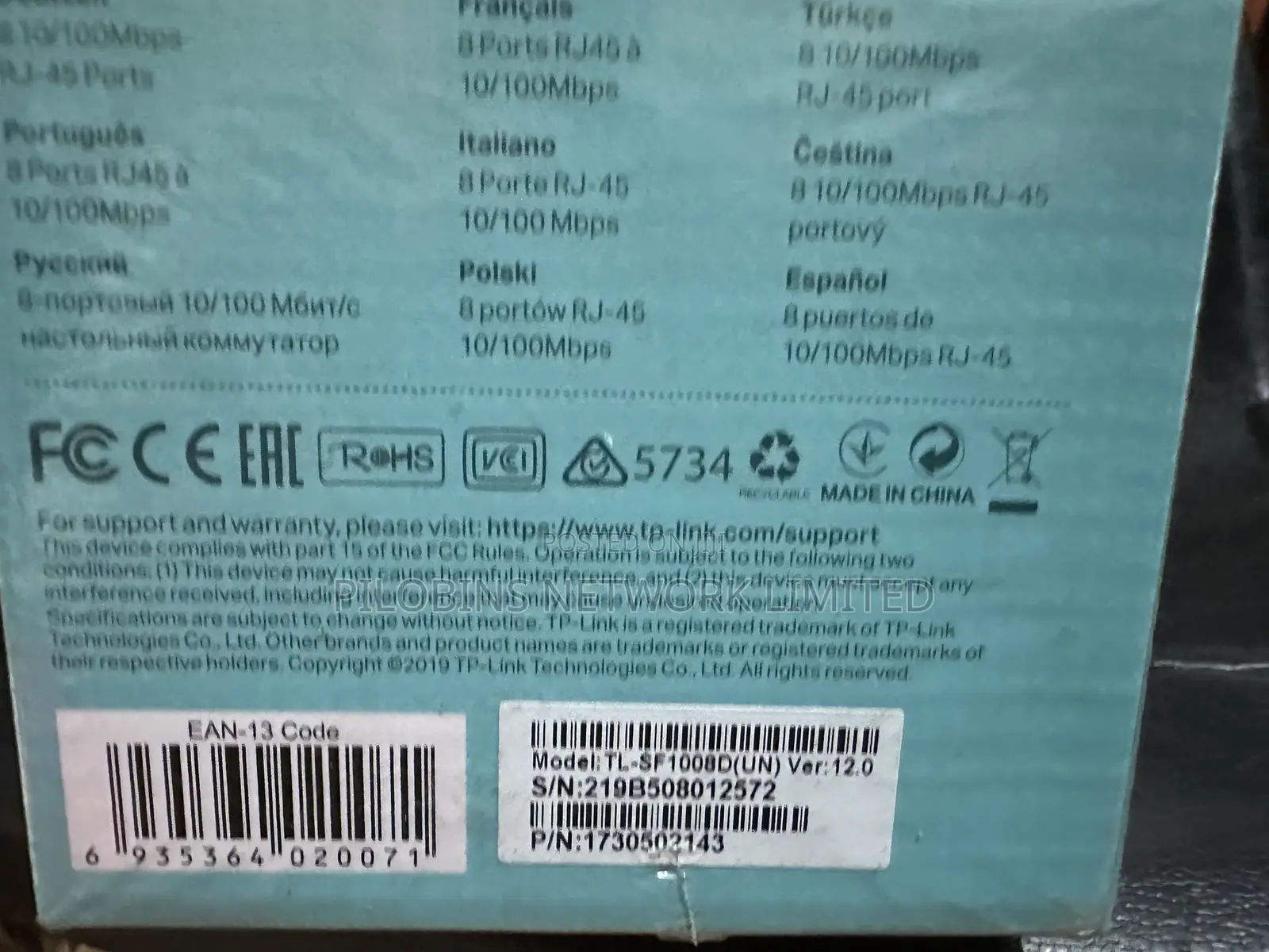 Tplink 8 Ports 10/100 MBPS Desktop Switch