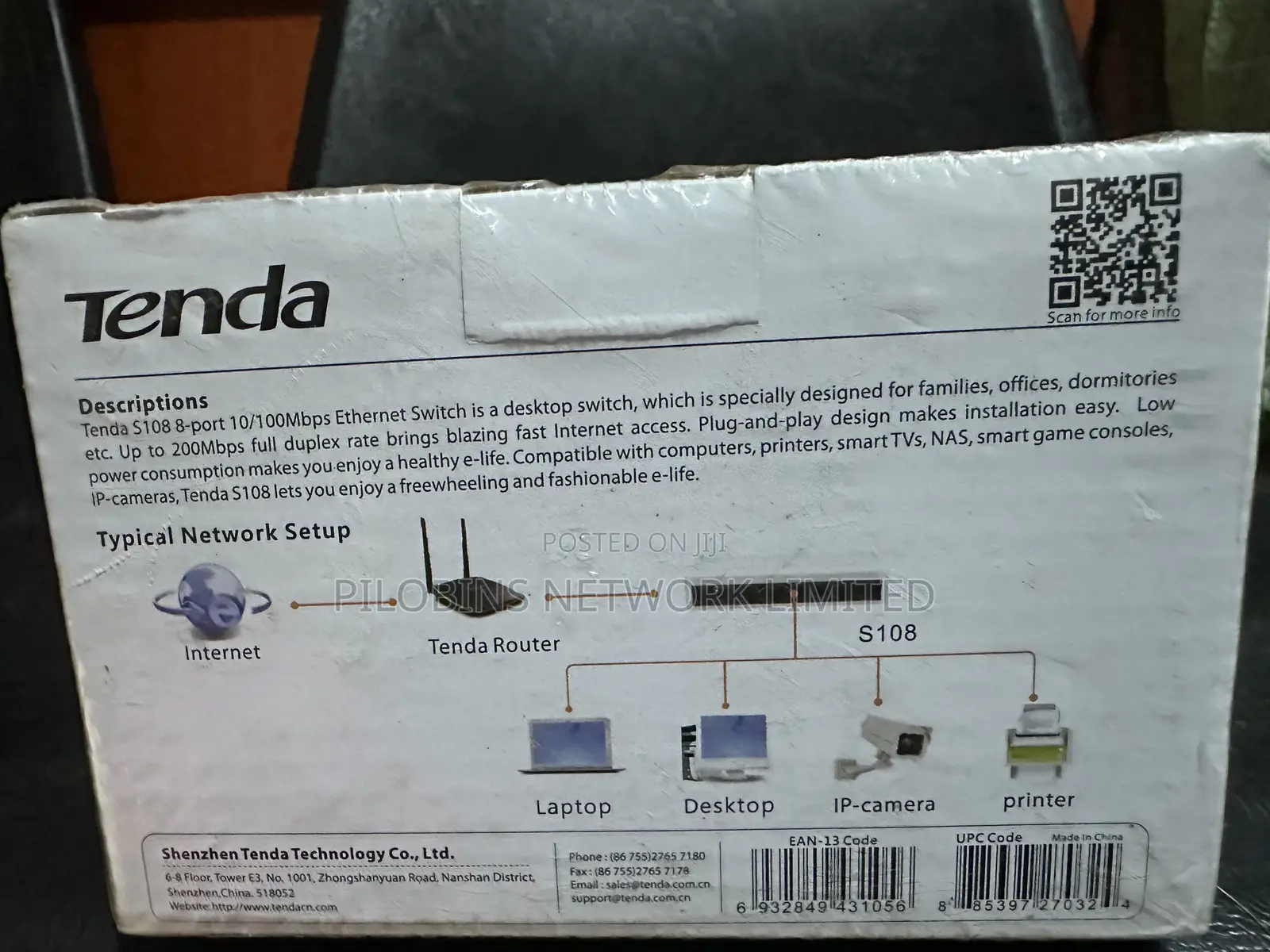 Tenda 8 Ports 10/100 Ethernet Switch