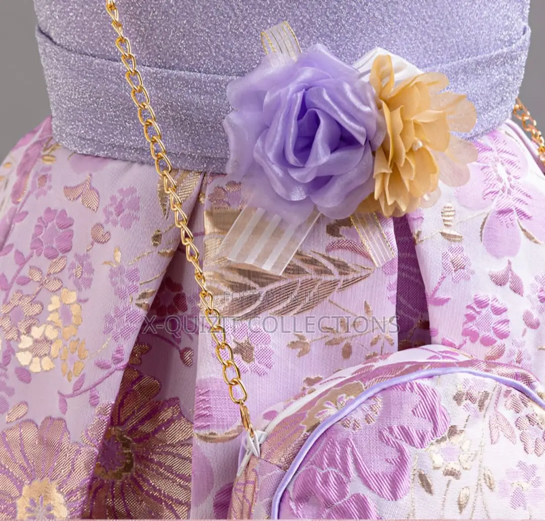 Girls’ Sparkle Bodice Brocade Dress and Bag (6y-10y)