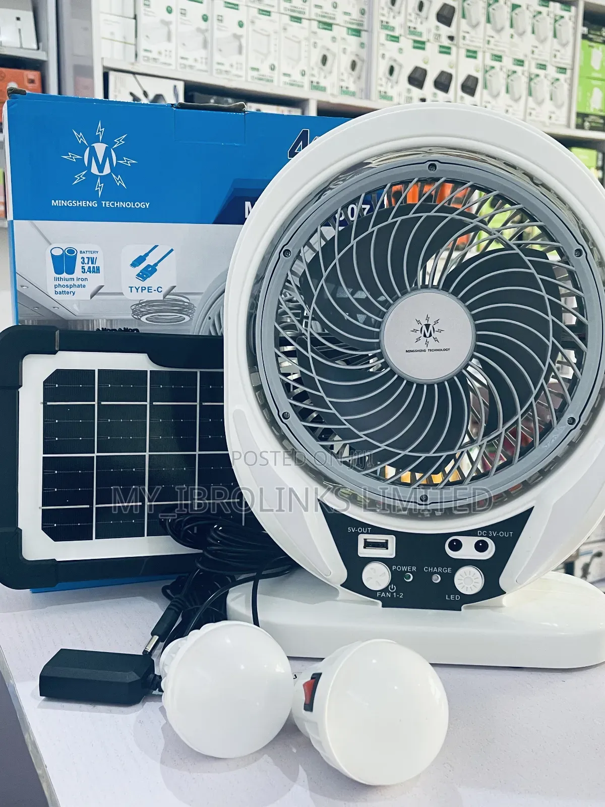 Rechargeable Solar Fan