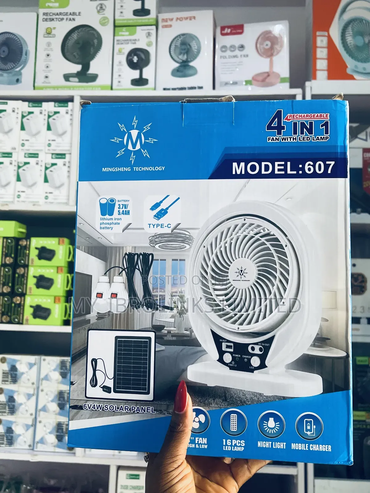 Rechargeable Solar Fan