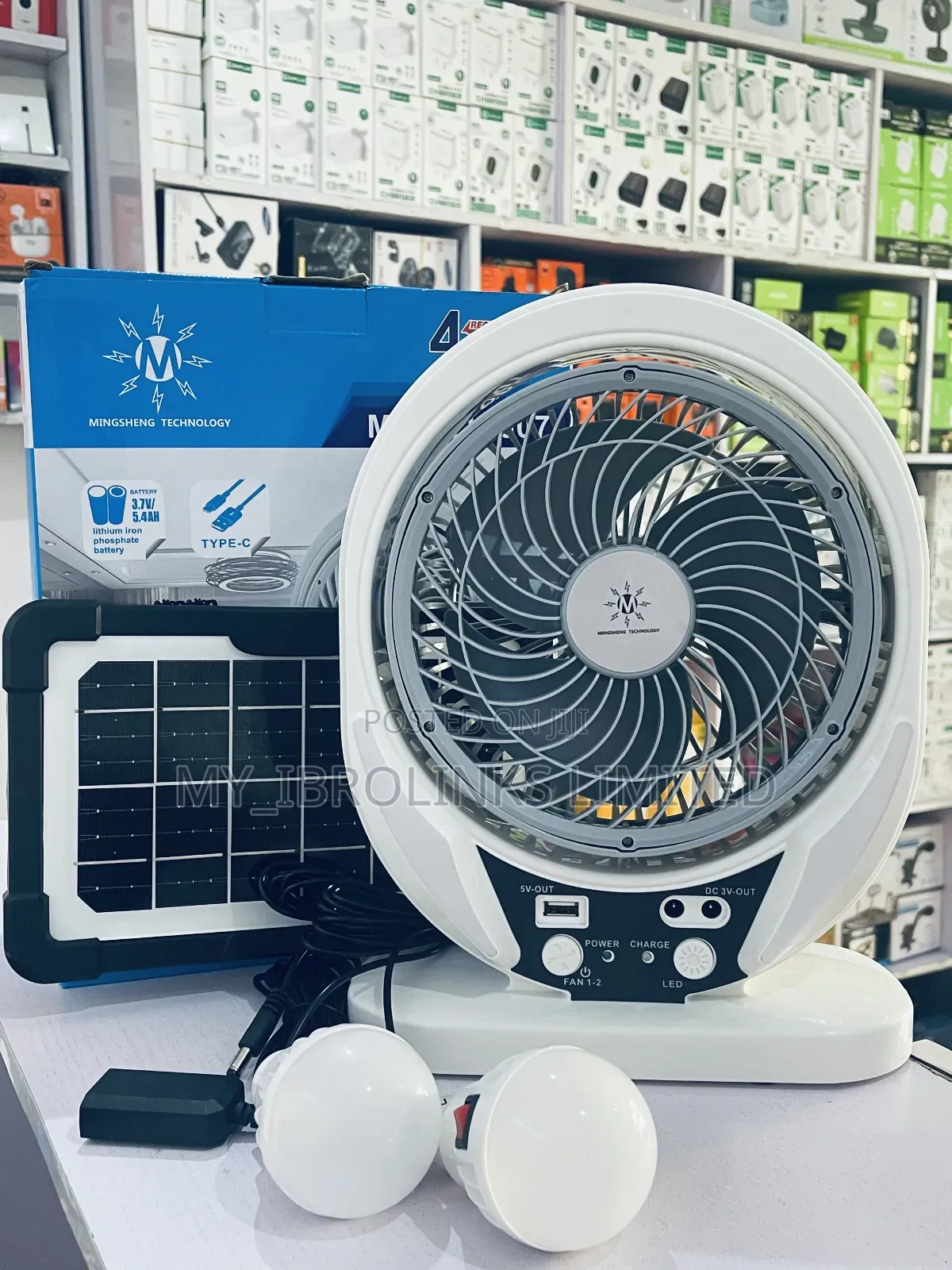 Rechargeable Solar Fan