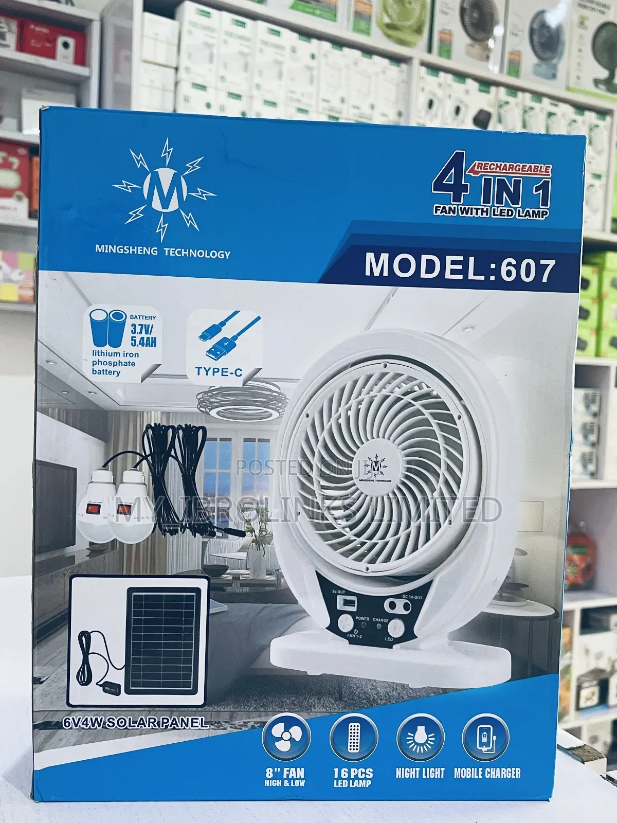 Rechargeable Solar Fan