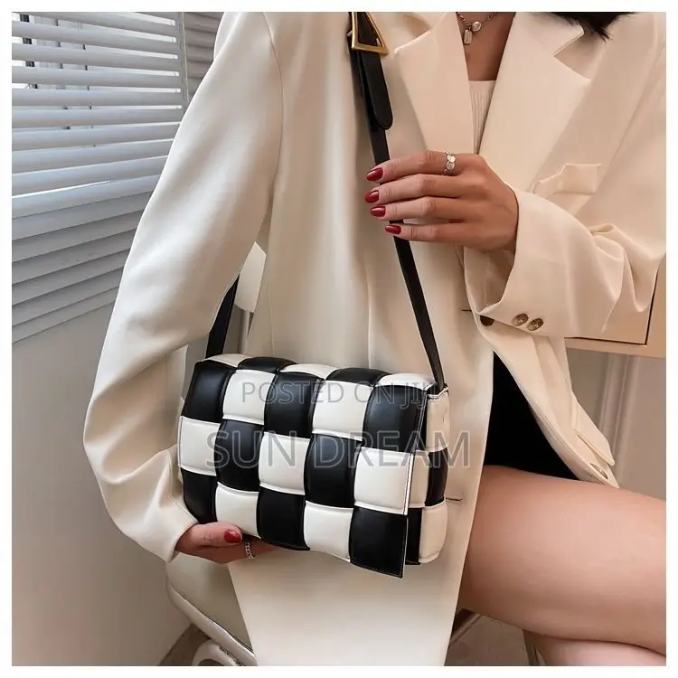 Woman Handbag Lady Bags Black and White Bag
