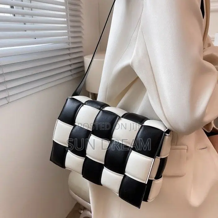 Woman Handbag Lady Bags Black and White Bag