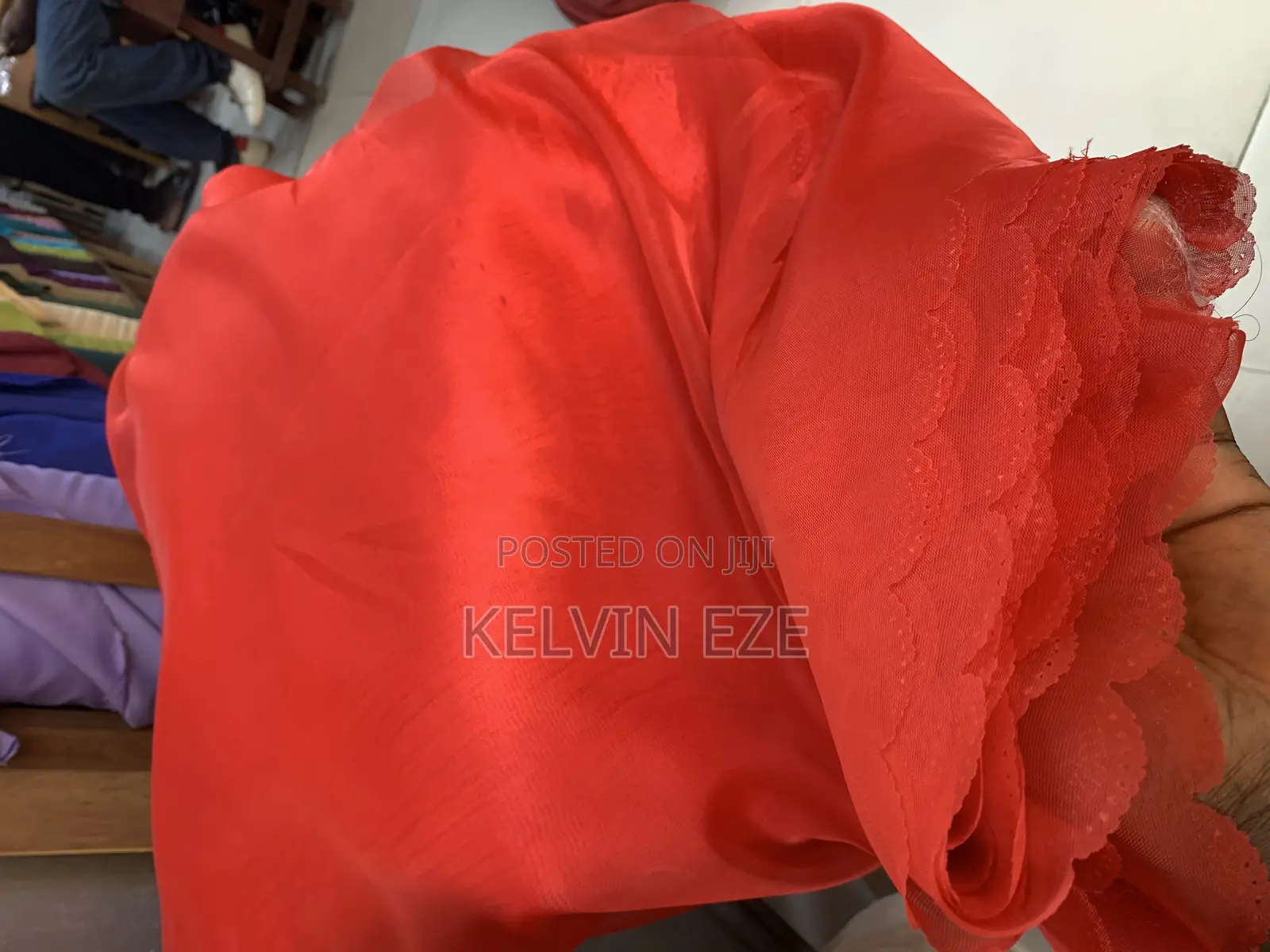 Sheer Beauty Red Color Voile Fabric for Decoration