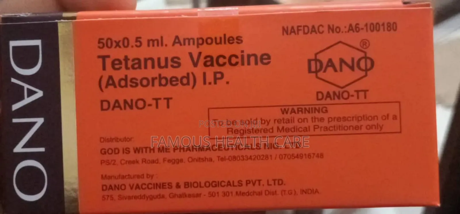 Dano-Tt Tetanus Vaccine (Adsorbed) I.P.