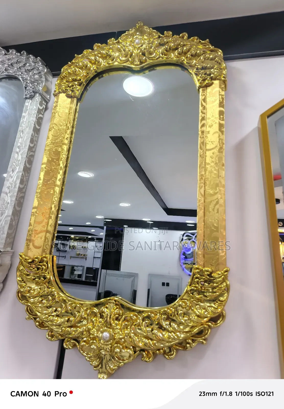 Gold-designed Wall-mounted Mirror.