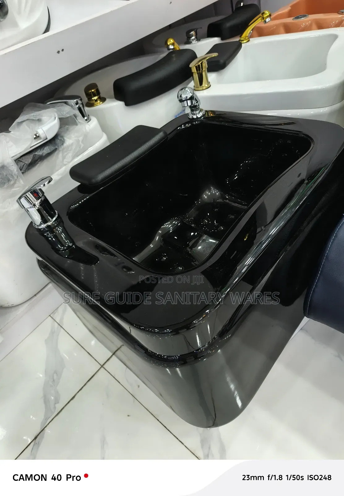 Black Luxury Pedicure Bowl With Salon Mixer