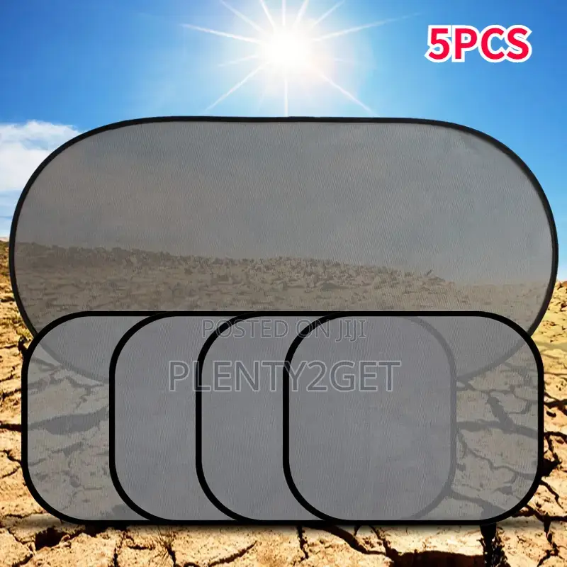 5-piece Uv-resistant Car Sun Shade Set – Universal Fit Polyester Mesh