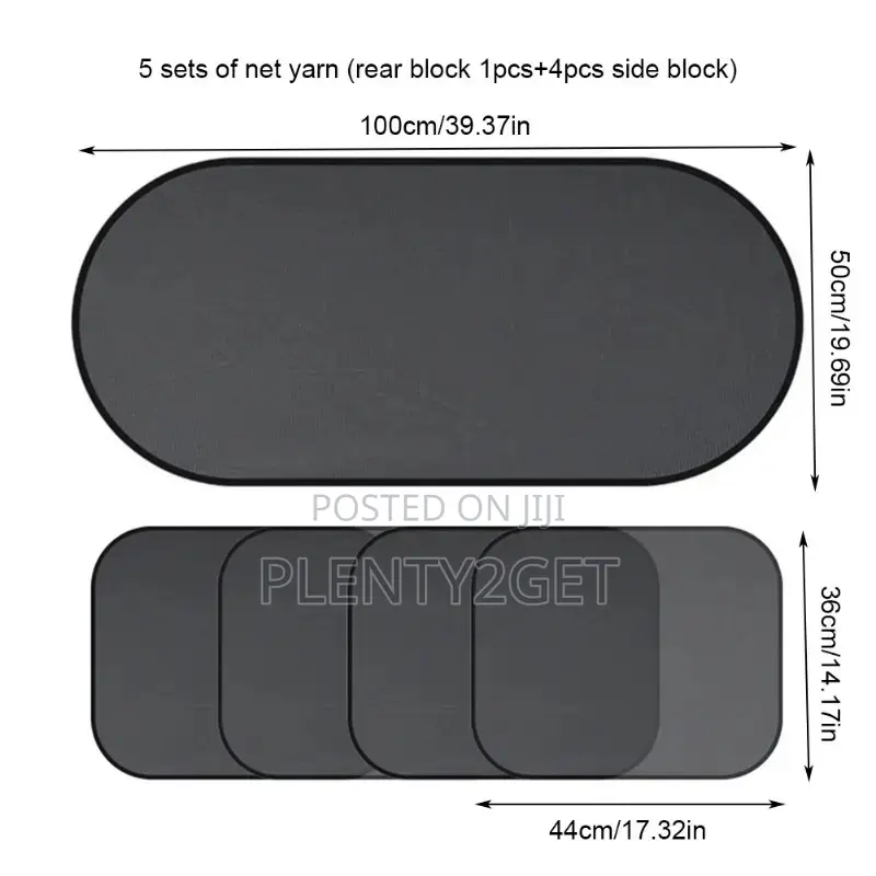 5-piece Uv-resistant Car Sun Shade Set – Universal Fit Polyester Mesh