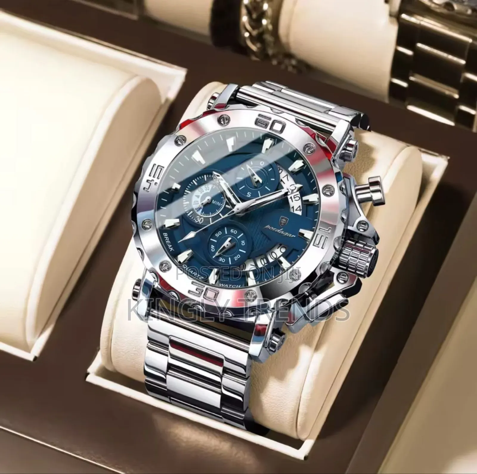 High Quality Poedagar Active Chronograph Chain Wristwatch