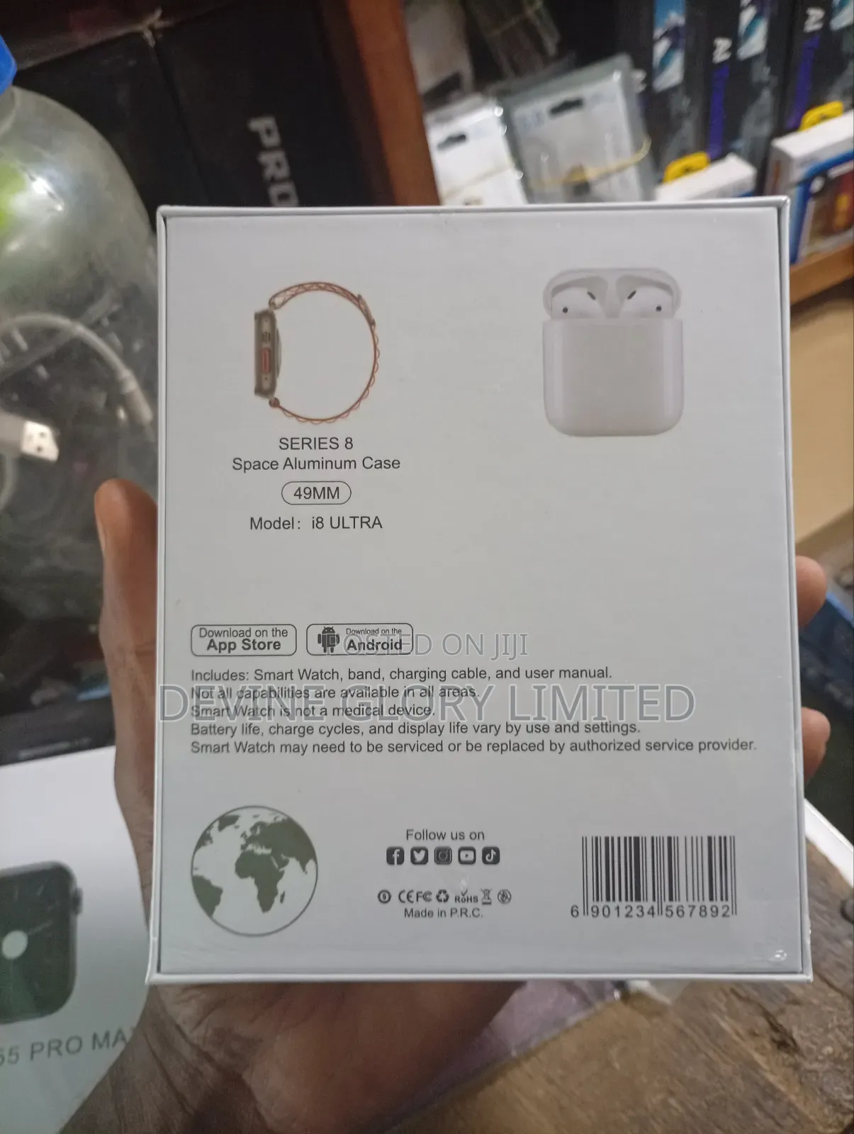 I8 Ultra Smart Watch With Wireless Earbuds – 2-in-1 Fitness Combo