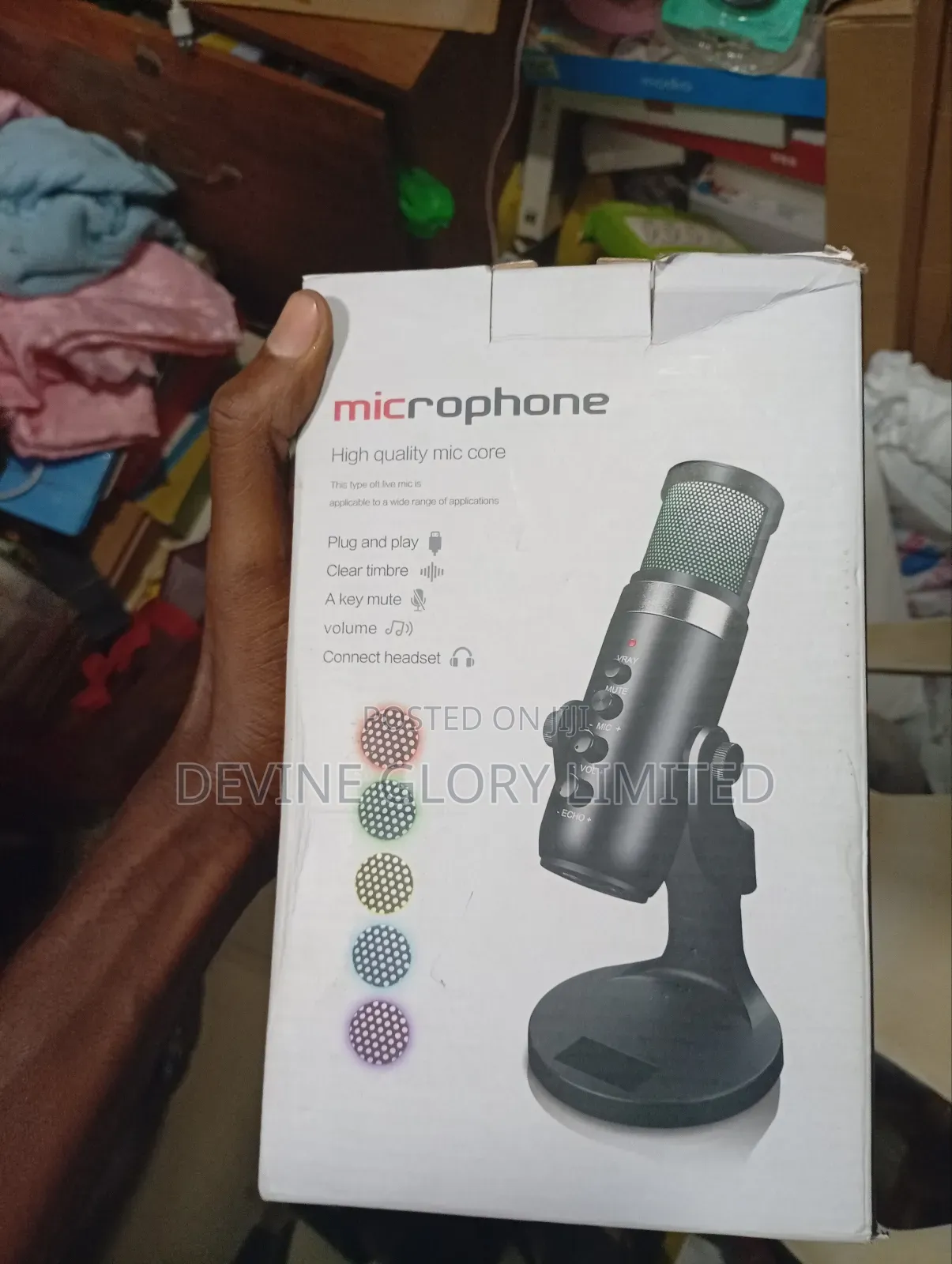 Aoliget Usb Condenser Microphone – RGB Gaming Streaming Mic